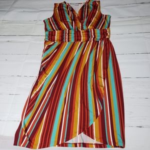 Monroe and Main Santa Fe Dress Stripes Sleeveless Large